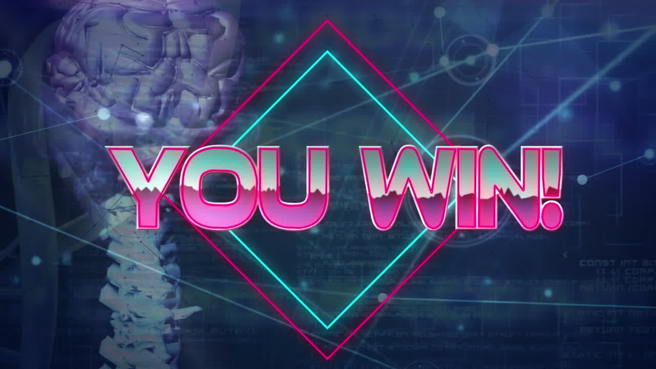 데이터 처리에 대한 텍스트와 검은색 배경에 대한 dna 스트랜드를 이기는 애니메이션