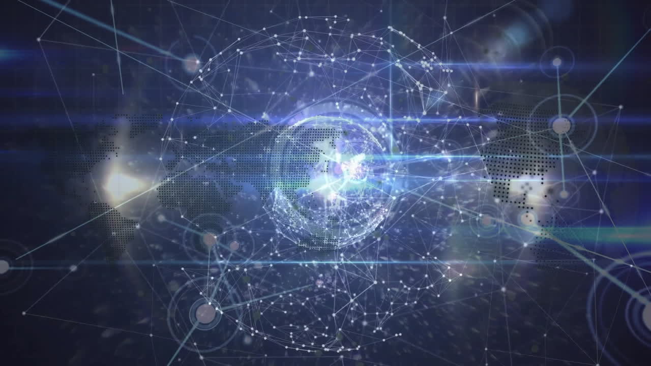 animación de la red de conexiones en todo el mundo