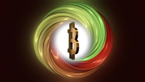 símbolo de bitcoin en diseño de remolino abstracto