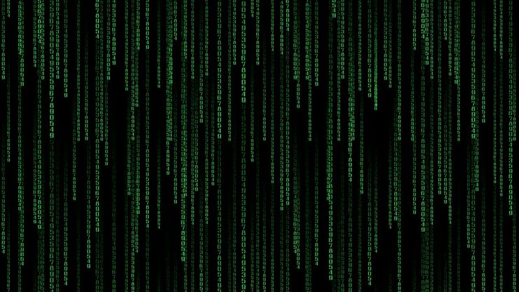 Data Stream Matrix - vertically scrolling numbers. Loop