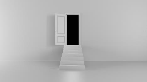 shine of an open door with steps with alpha channel