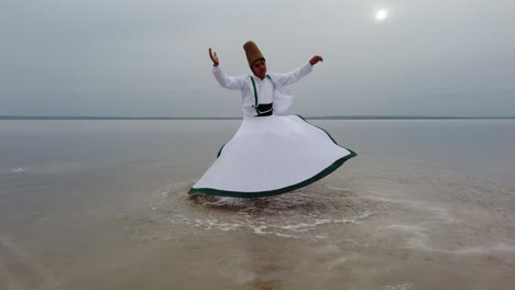 sunset and whirling at the sea, sufi. sufi whirling (turkish: semazen) is a form of sama or physically active meditation which originated among sufis. 4k