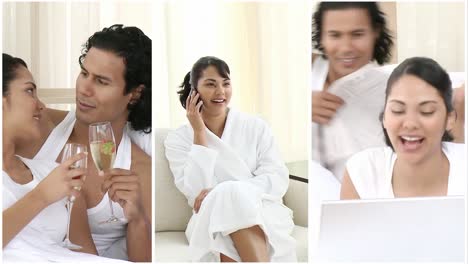 couple relaxing at home