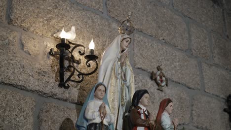 religious statues of our lady of fátima and three children in portugal
