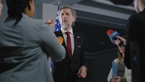 press conference with a politician
