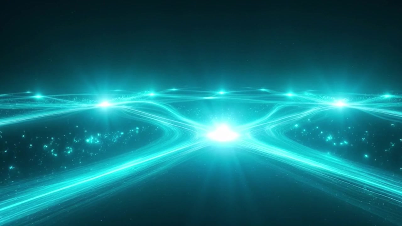 Abstract Digital Network Connection with Glowing Blue Light Particles