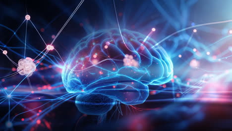 abstract brain with neural connections representing ai and technology