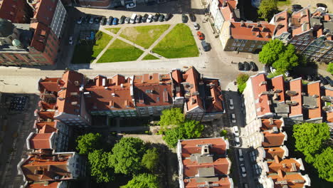 old town street parking square in front of basilica of st
