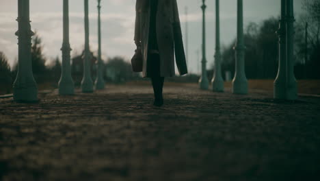 anonymous woman walking
