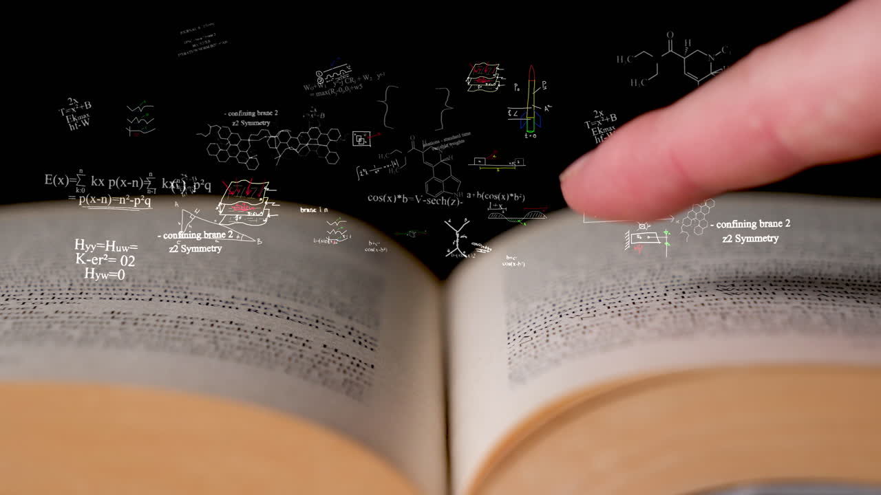 손가락 은 열려 있는 책 의 특정 한 선 을 가리킨다