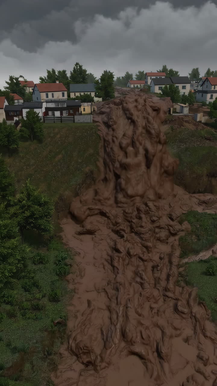 Mudslide in Residential Area