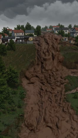 mudslide in residential area