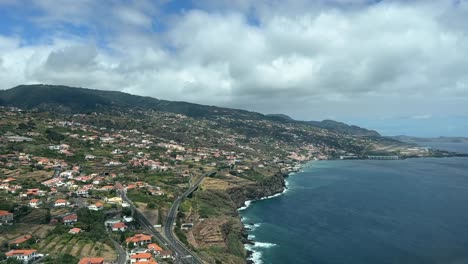 an approach to funchal madeira airport to runway 05 as seen by the pilots in a quiet summer morning