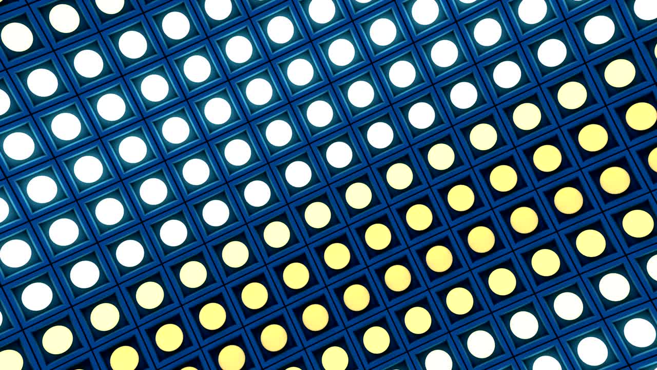 luces parpadeantes bombillas de pared patrón de rotación etapa fondo azul bucle vj