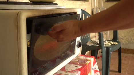 Nutritious-Potatoes-In-Baking-Tray-Being-Cooked-In-Convection-Oven