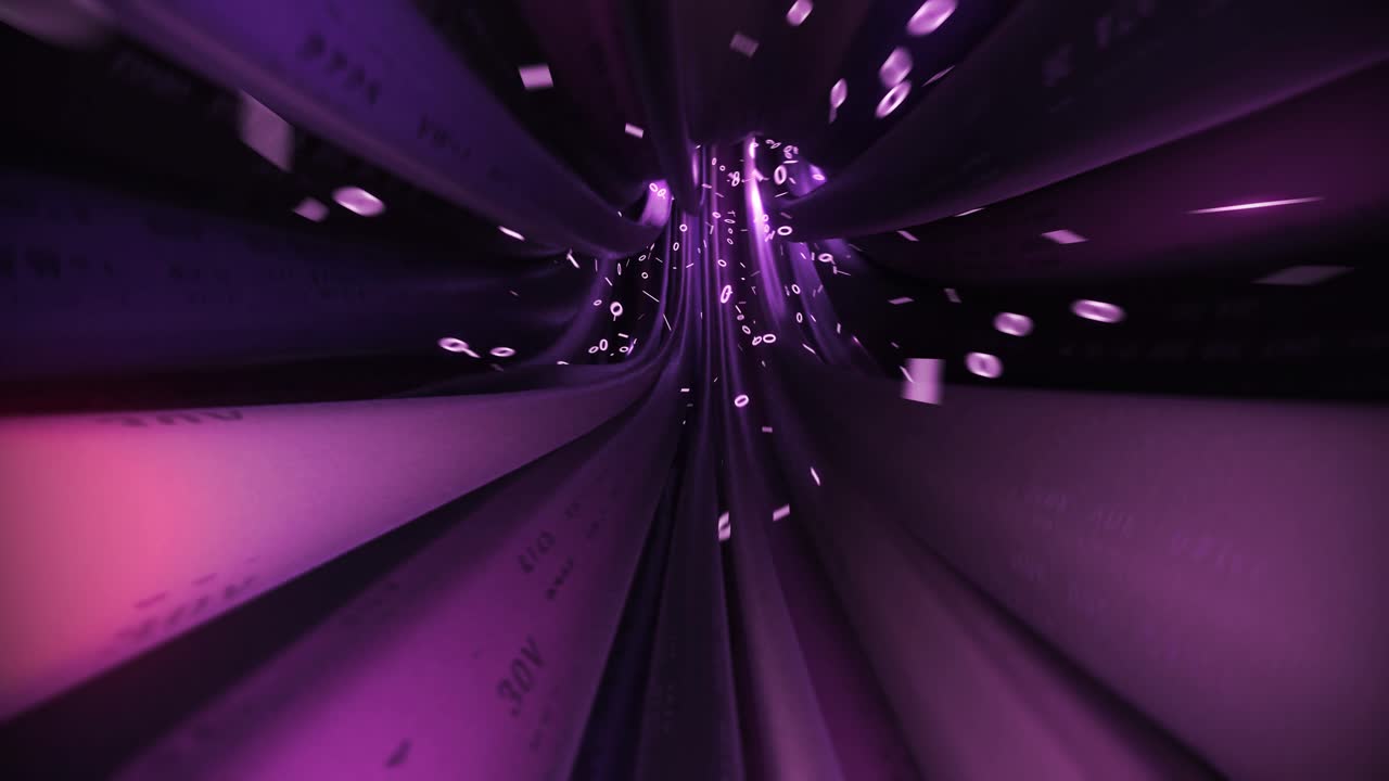 cables binarios viajan a través de datos internet energía circuito eléctrico fibra 4k