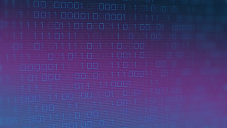 Animation of binary coding over purple background