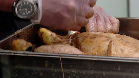 preparing a roasted chicken