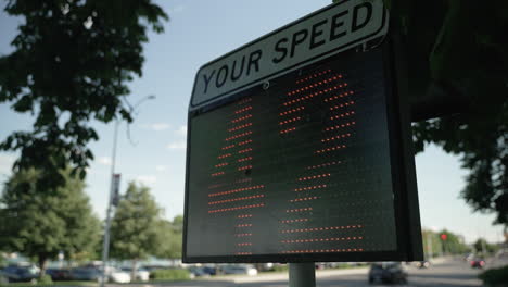 a reactive digital speed sign telling drivers how fast they are driving