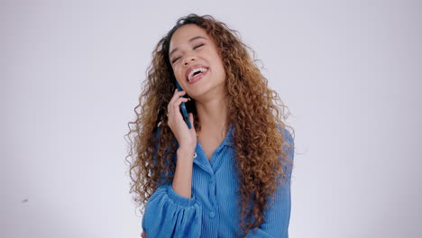 woman, happy and phone call for communication