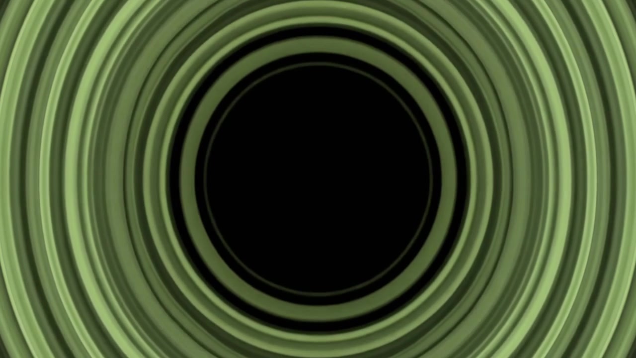 Animazione astratta di cerchi verdi concentrici in espansione