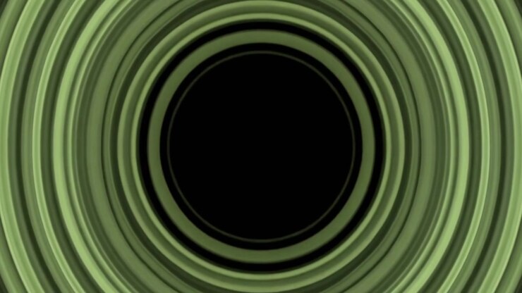Abstract Animation of Concentric Green Circles Expanding