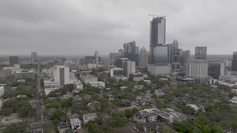 austin, texas downtown with drone video pan left to right