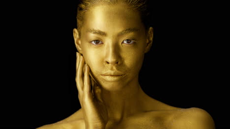 golden body art portrait