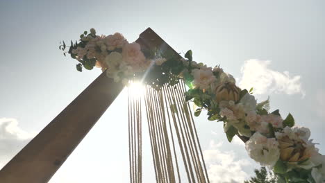 beautiful wedding triangle arch way.