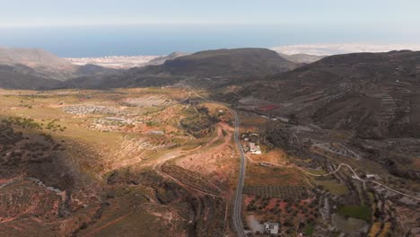 las montañas cerca de almería en el sur de españa, tiro aéreo