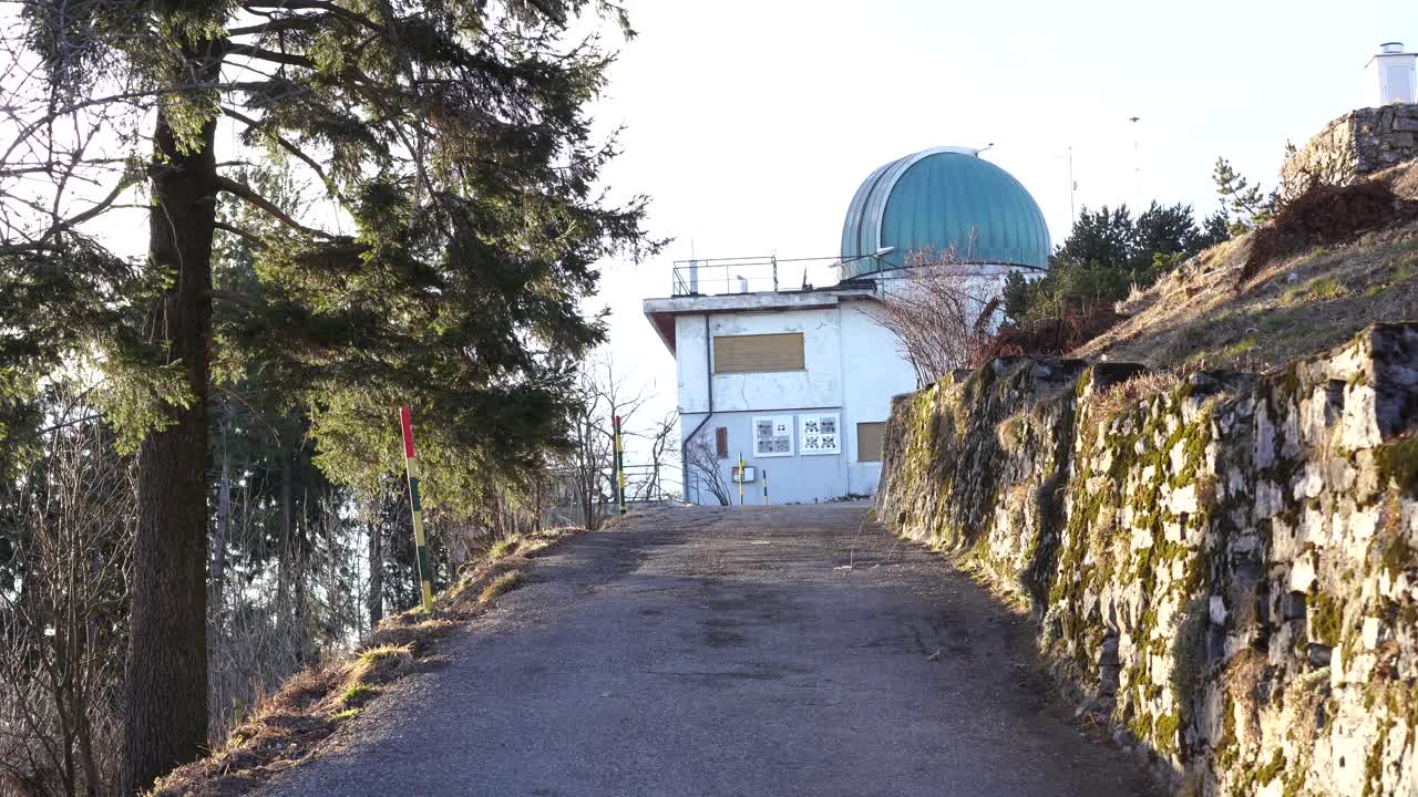 Walking towards astronomical observatory in Varese, Italy