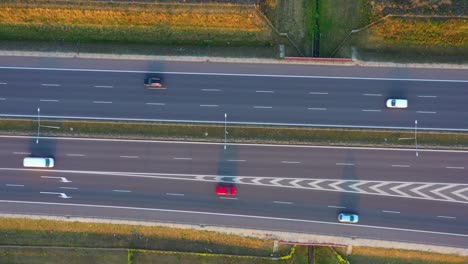 Aerial-top-view-of-highway-road