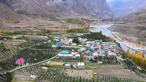 k aerial shots of a small village in