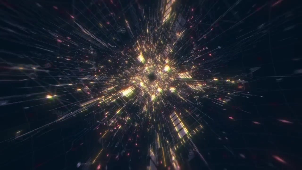 Futuristic Light Speed Data Tunnel