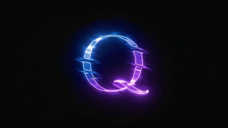 Lettera Q al neon