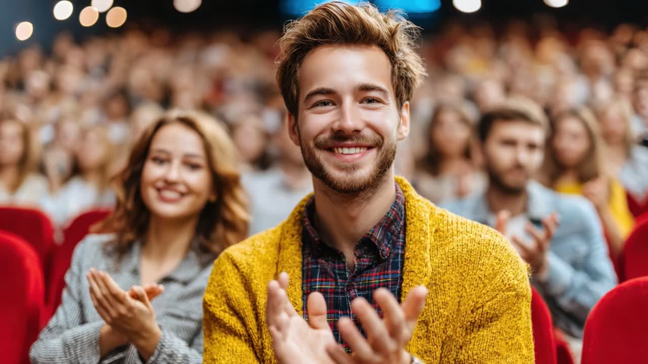 A Joyful Audience Moments Before and After Applauding, Capturing the Essence of Enthusiasm in a Lively Celebration of Performance and Engagement
