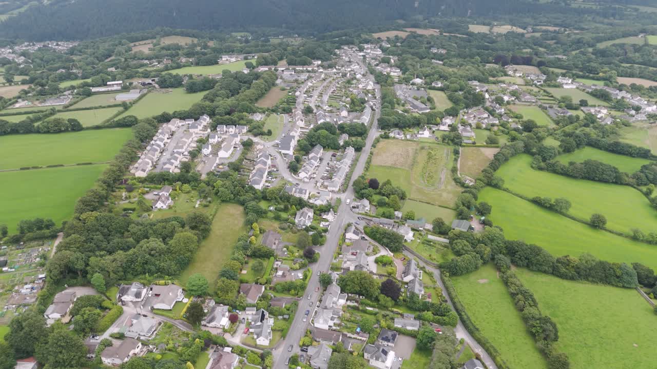 Aerial View of a Rural European Town