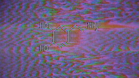 Chemical-structure-of-dopamine-displayed-on-circuit-bender-streaks-of-VHS-static-crt-colors