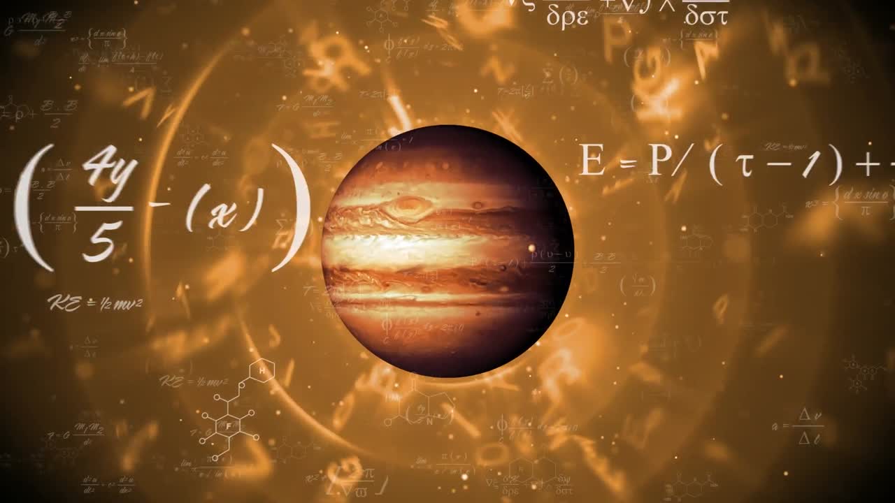animación del procesamiento de datos sobre el globo sobre fondo naranja.