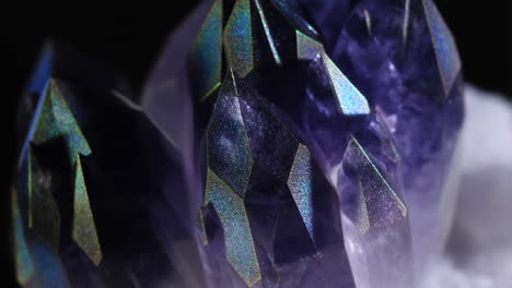 close-up of iridescent purple crystal formation