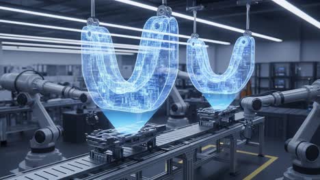 innovative robotics in manufacturing: a look at advanced automation with futuristic technology in a high-tech production facility