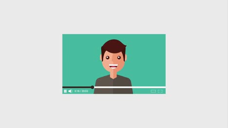 hombre sonriente blogger influencer hacer video