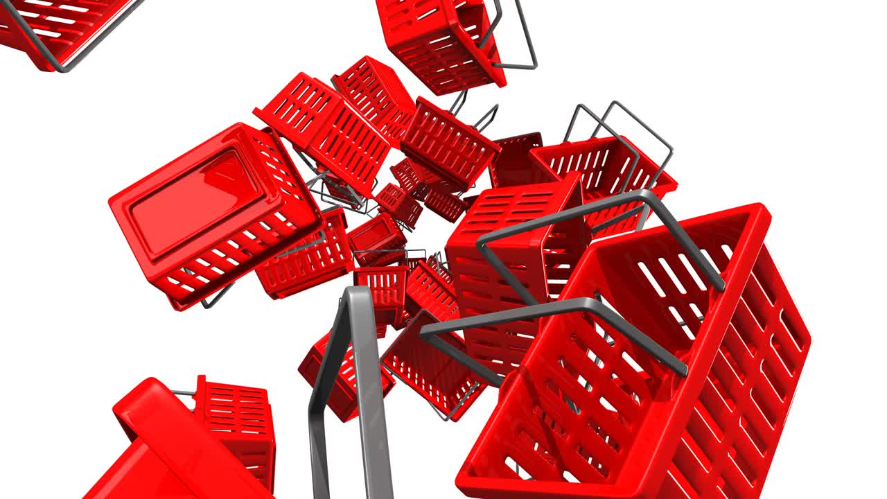 색 배경 에 은 쇼핑 바구니