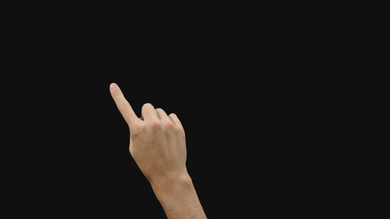 9 개의 다른 미리 키가있는 크로마 키의 세트 투명 한 손가락 스와이프 제스처 녹색 화면에서 빠르고 느리게