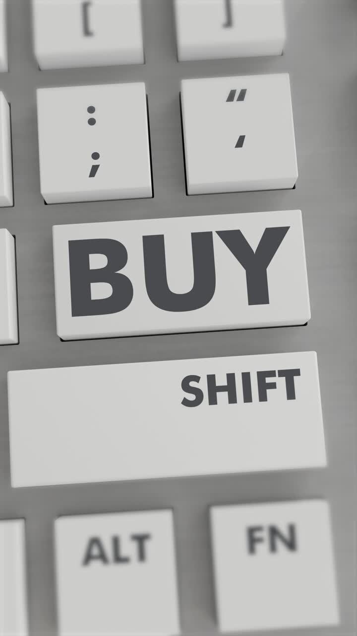 comprando presionando el botón en el teclado video vertical