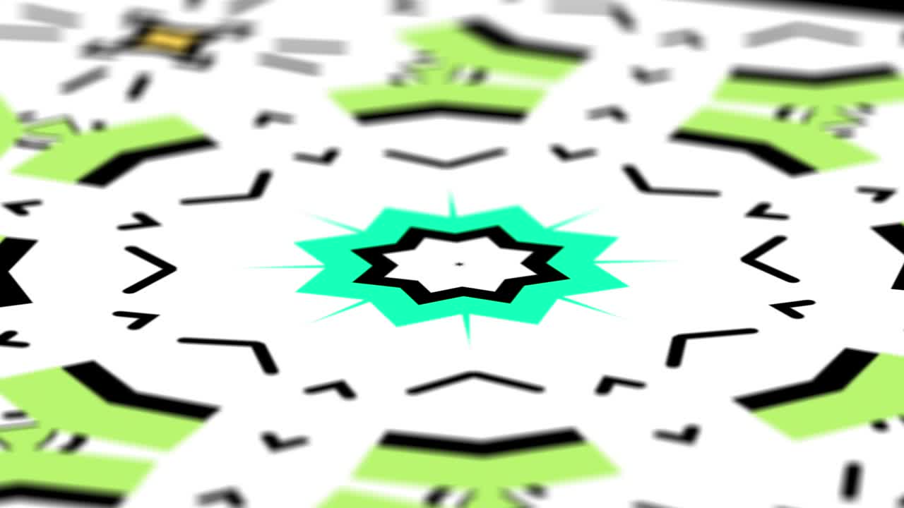 다채로운 칼레도스코프의 꽃의 움직임