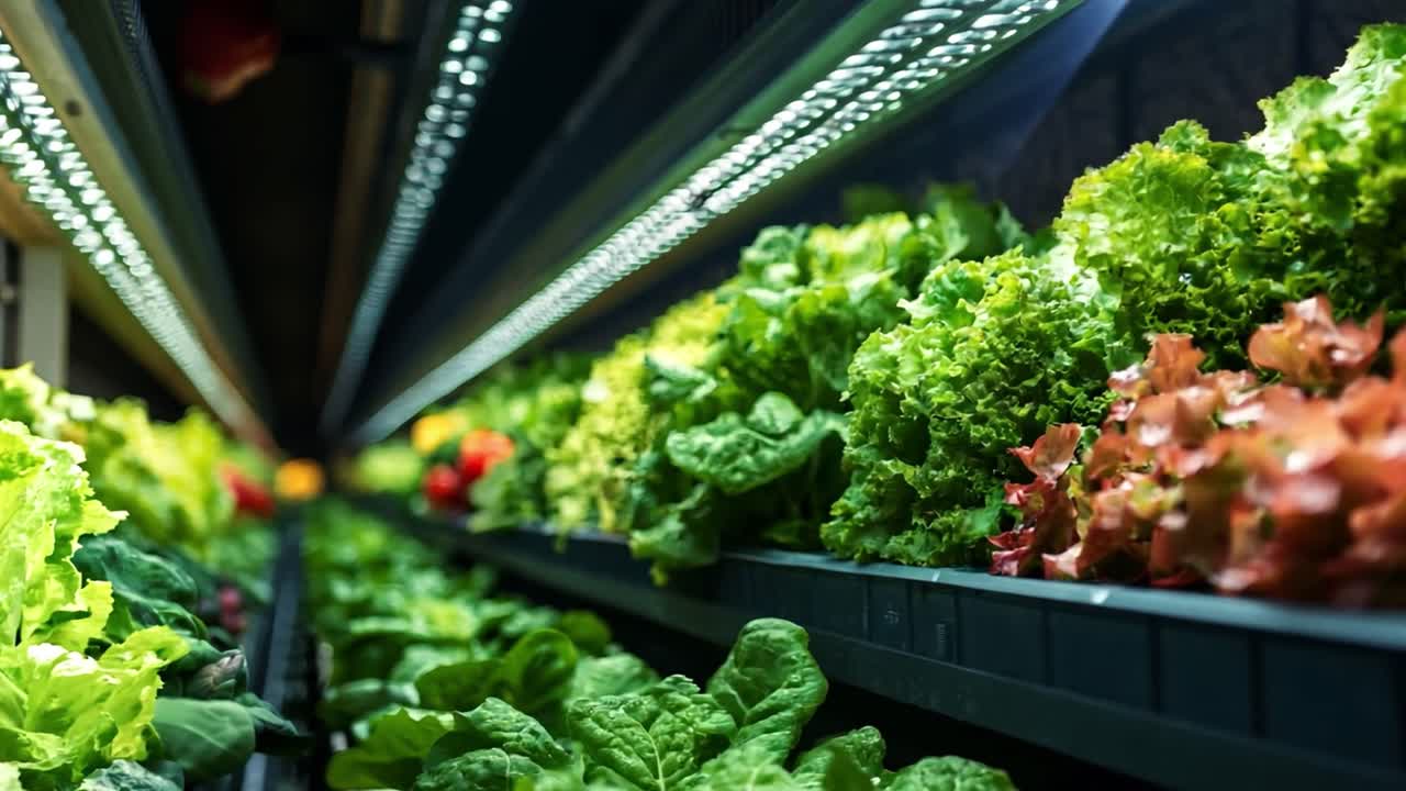 Indoor hydroponic lettuce farm