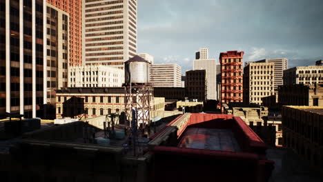 cityscape with water tower and rooftop views