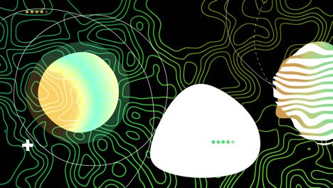 trendy motion graphics background with liquid shapes, lines and typographic texture. colorful green and yellow gradients on the black background. uhd 4k