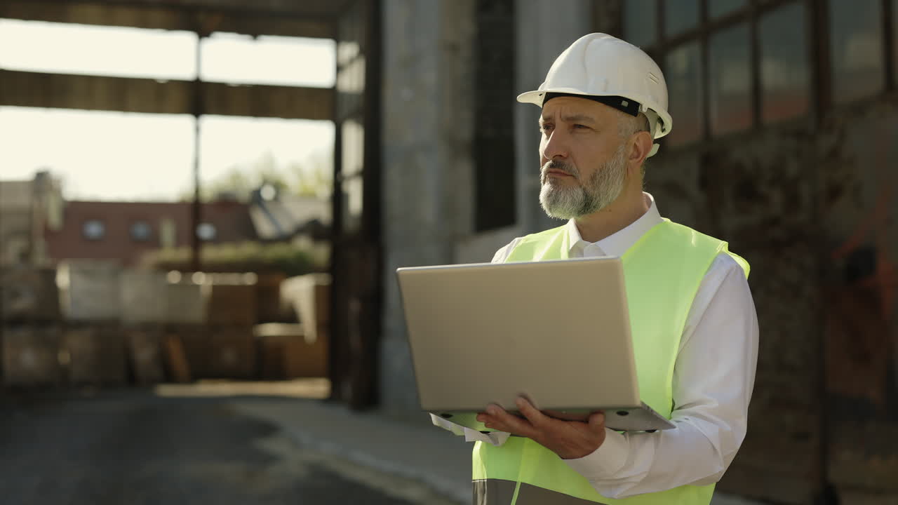 Construction Engineer Working on Site